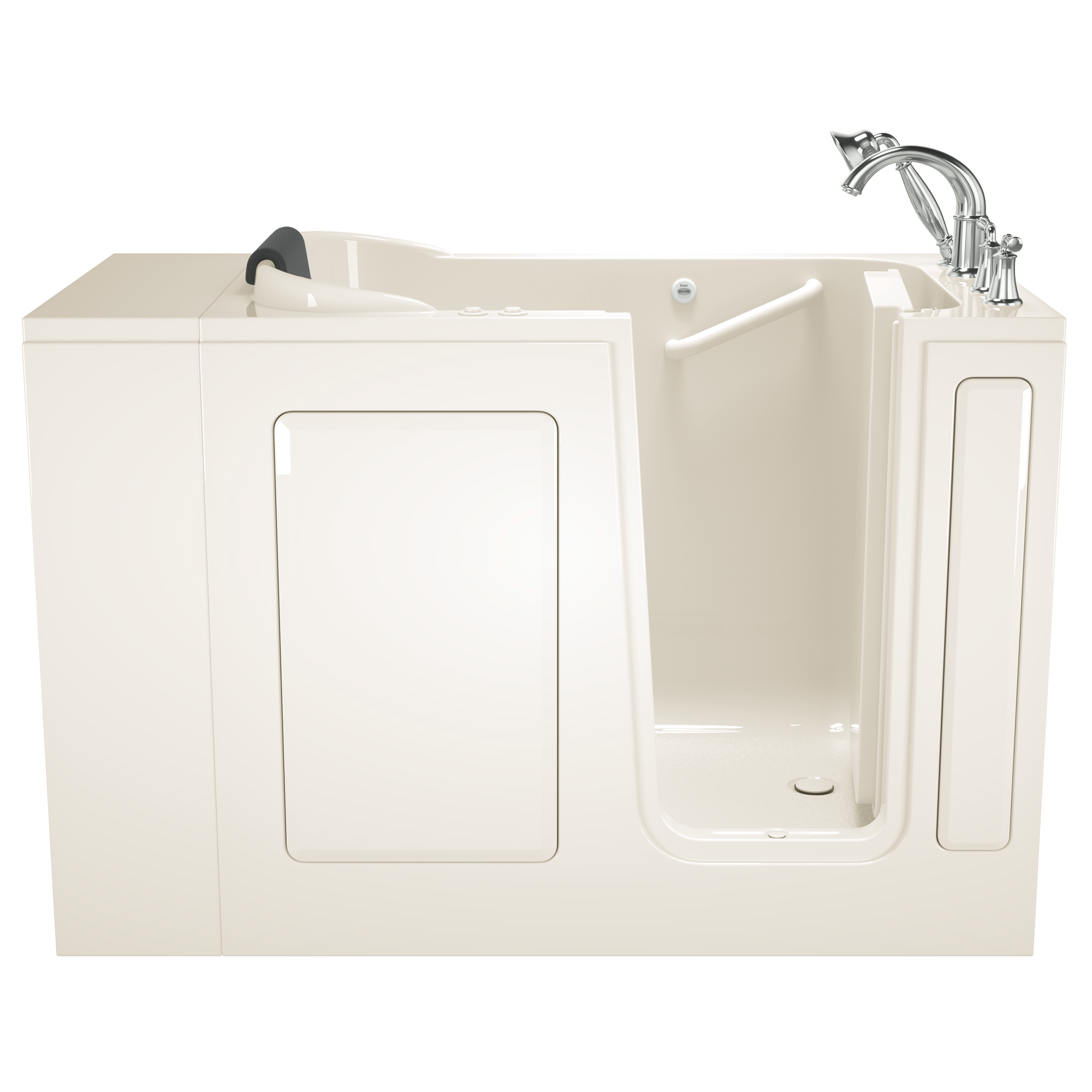 Gelcoat Premium Series 48x28 Inch Walk-In Bathtub with Dual Air Massage and Jet Massage System - Right Hand Door and Drain